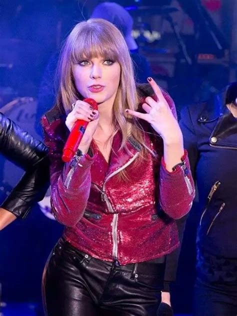 Taylor Swift Sequin Red Jacket Free Shipping