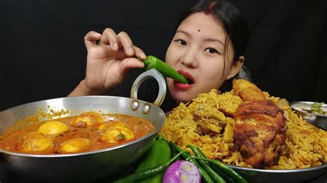 Asmr Eating Spicy 3kg Chicken Biryani Spicy Egg Curry Riata