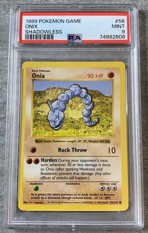 Pok Mon Card Shadowless Onix Psa Mint Base Set Ebay