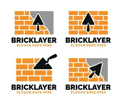 Bricklayer Logo Design Vector Illustration 35124968 Vector Art At Vecteezy