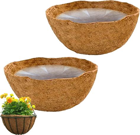 2pcs Hanging Basket Liner Round Planter Liner For Hanging Basket Coco Fiber Liners For Hanging