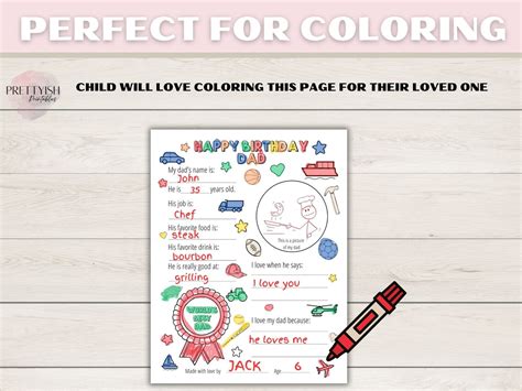 Happy Birthday Dad Printable Fill In The Blanks Coloring Sheet Happy