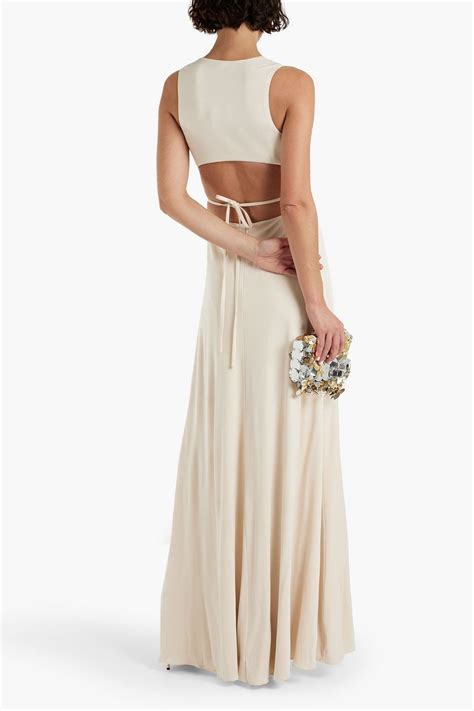 Halston Megan Cutout Ruched Jersey Maxi Dress The Outnet