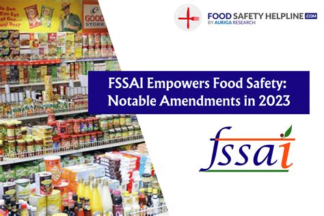 FSSAI Empowers Food Safety Notable Amendments In 2023 Food Safety