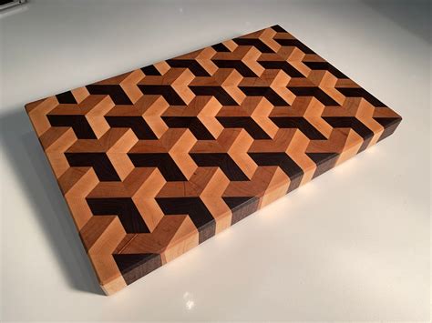 3d Cube End Grain Cutting Board 10 X 16 X Etsy