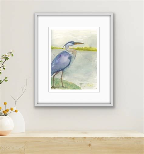 Blue Heron Artwork, Blue Heron Art Print, Blue Heron Painting, Blue ...