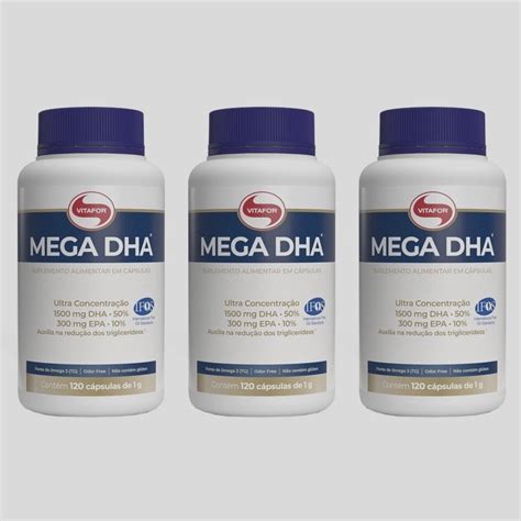 Kit C 3 Mega Dha 1500mg Dha 300mg Epa C 120 Capsulas 1g Vitafor