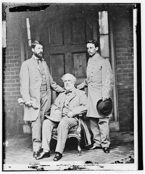 Robert E Lee With Officers At Mcleans House Appomattox Va After His