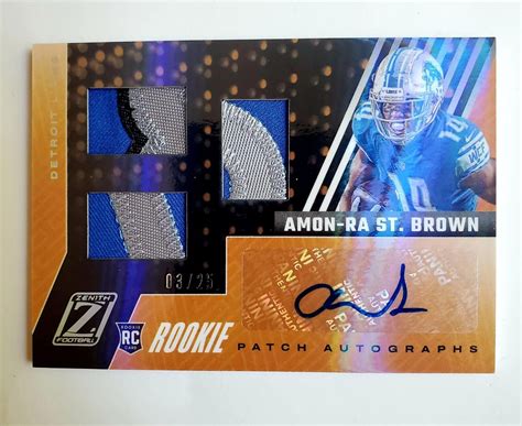 2021 Panini Zenith Rookie Patch Autographs Silver 111 Amon Ra St