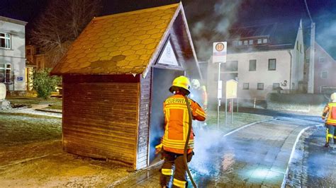 Bad Schlema Brand an Buswartehäuschen Radio Erzgebirge