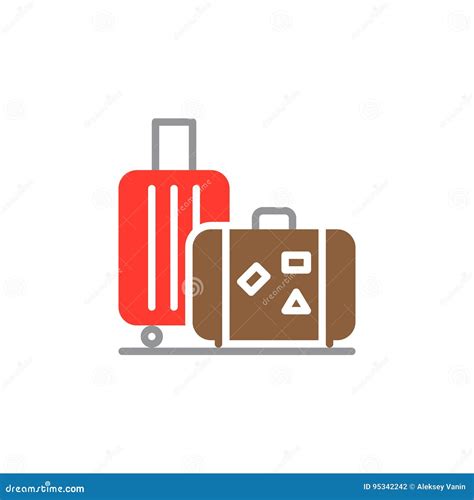 Baggage Luggage Icon Vector Filled Flat Sign Solid Colorful