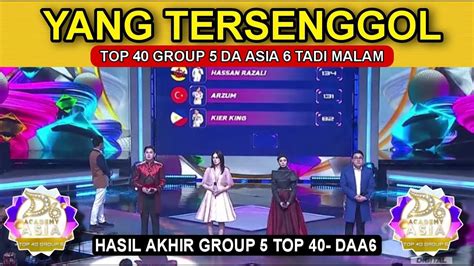 Yang Tersenggol Top Group Da Asia Tadi Malam Hasil Akhir