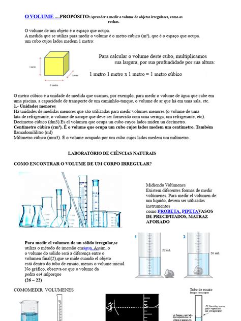 Quimica O Que É Volume - Laboratório O VOLUME | PDF | Volume | Metro