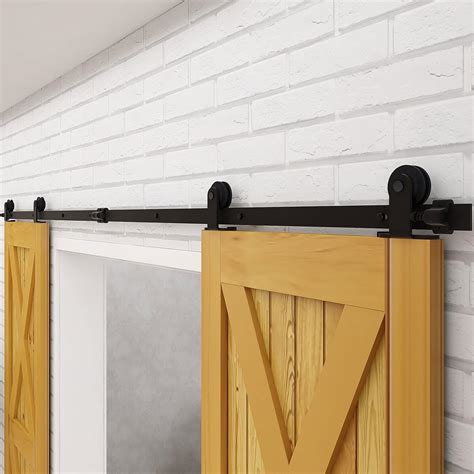 14 5FT 441cm Noir Grange En Bois Double Ensemble De Hardware Porte