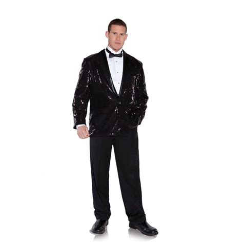 Black Shimmer Sequin Adult Costume Jacket Free Shipping