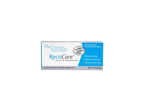 Buy Recticare Anorectal Lidocaine 5 Cream Topical Anesthetic Cream