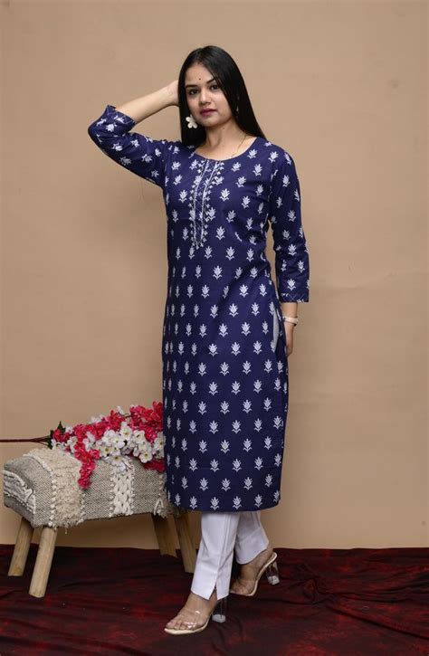 Ethnic Motifs Printed Kurti With Yoke Design