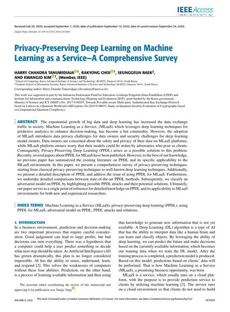 Pdf Privacy Preserving Deep Learning On Machine Learning As A