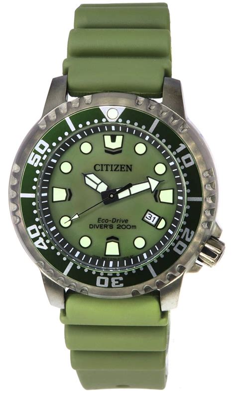 Citizen Promaster Marine Eco Drive Green Dial Diver S Bn X M