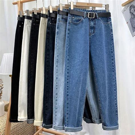 Xpqbb 2024 Summer High Waist Women Jeans Washed Casual Loose Harem