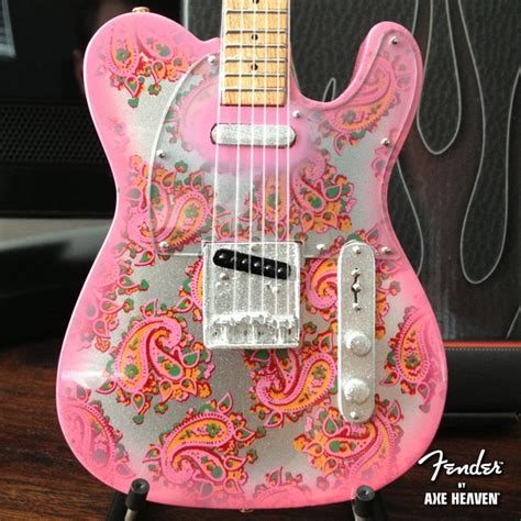 Pink Paisley Fender™ Telecaster™ Guitar Replica Miniature Guitar