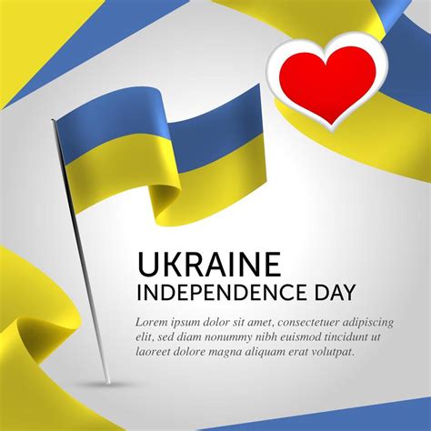 Ukraine Independence Day Celebration Banner Greeting Card Flyer