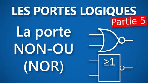 Comprendre Le Fonctionnement De La Porte Logique NON OU Porte NOR