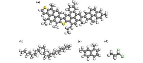 Chemical structure of asphalt and diluent model, a asphaltene, b ...