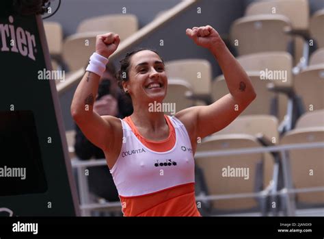 Martina Trevisan Playing During French Open Tennis Roland Garros 2022