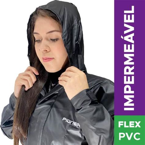 Capa De Chuva Motoqueiro Moto Imperme Vel Pvc Fem C Capuz Pioneira