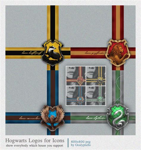 Hogwarts House Logos for Icons by OcalyptuS-s on DeviantArt