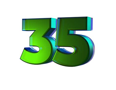 number   render  green color  png
