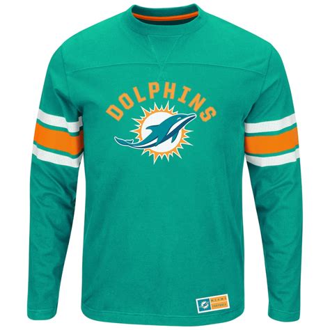 Men's Majestic Aqua Miami Dolphins Power Hit Long Sleeve T-Shirt