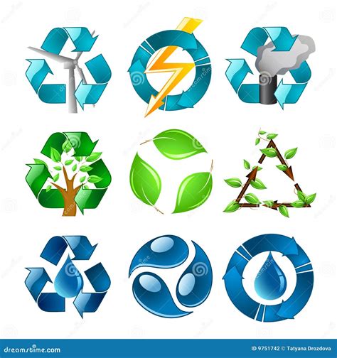 Recycling Symbols Set Stock Photography - Image: 9751742