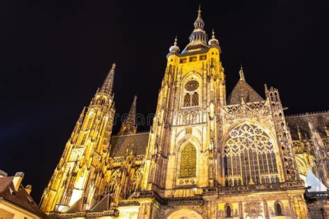 St Vitus Cathedral In Prague Castle By Night Prague Czech Republic