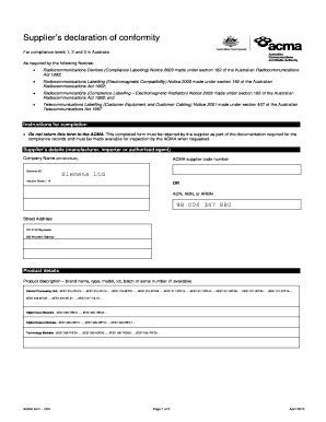 Fillable Online Supplier S Declaration Of Conformity Fax Email Print