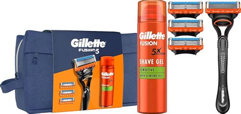 Gillette Fusion Kit Regalo Lamette Da Barba Manico Schiuma