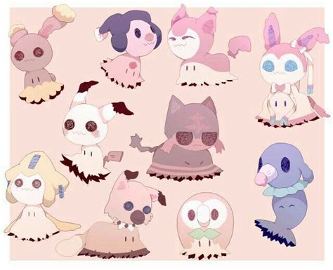 Mimikyu Buneary Mime Jr Skitty Sylveon Jirachi Popplio Litten