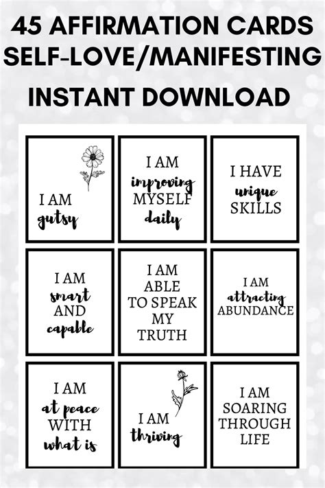 Positive Affirmation Cards Printable, Daily Affirmation Cards, Self Love Cards, Manifestation ...