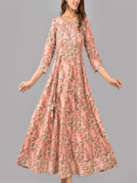 Buy Kalini Floral Printed Gotta Patti Fit And Flare Maxi Ethnic Dress