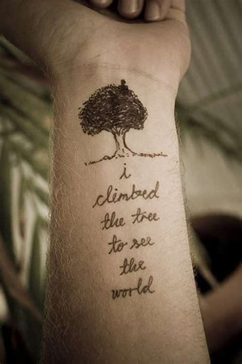 Nature Tattoo and Quote on Wrist