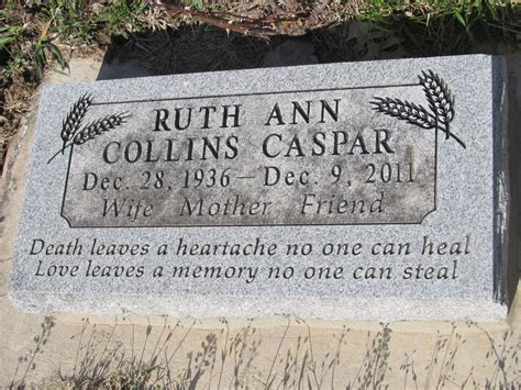 Ruth Ann Collins Caspar 1936 2011 Find a Grave Gedenkstätte