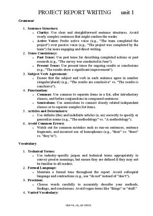 unit    structure   project report part   structure