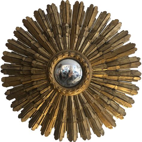 Miroir Vintage Soleil En Bois