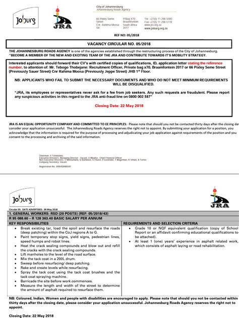 City Of Johannesburg Vacancies [20 Positions] Jobs In South Africa 2023