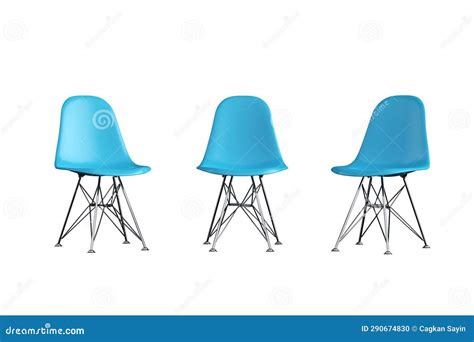 Modern Plastic Blue Chair With Chrome Or Metal Legs With Different