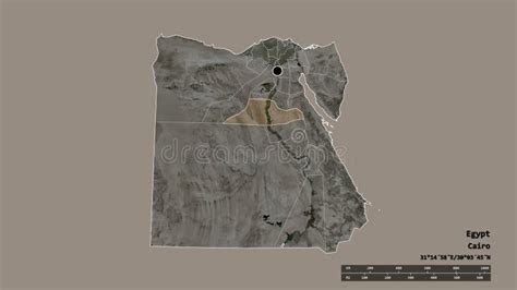 Location Of Al Minya Governorate Of Egypt Satellite Stock