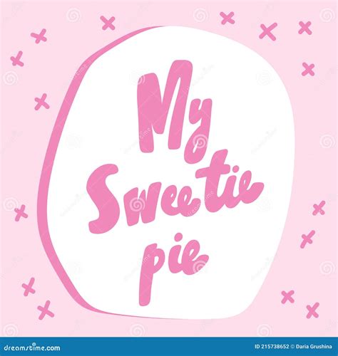 My Sweetie Pie Hand Drawn Blue Calligraphy Girly Lettering Banner On