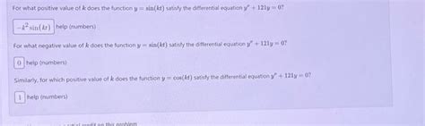 Solved For What Positive Value Of K Does The Function Y