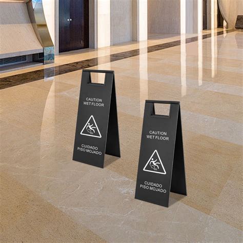 Pcs Stainless Steel Wet Floor Sign Caution Wet Floor Sign Safety